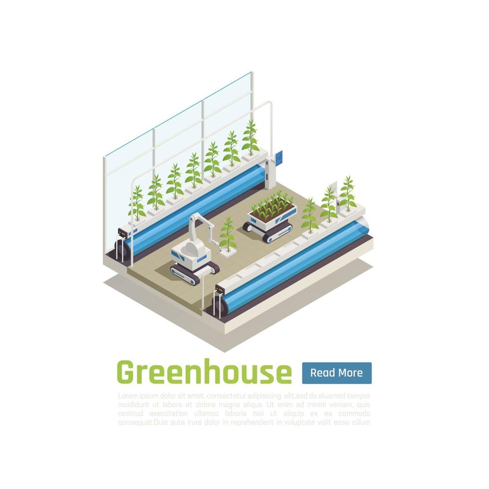 Modern Greenhouse Technology Isometric Composition Vector Illustration