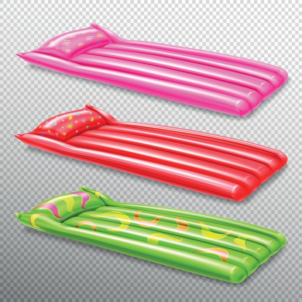 Inflatable Swimming Air Mattresses Vector Illustration