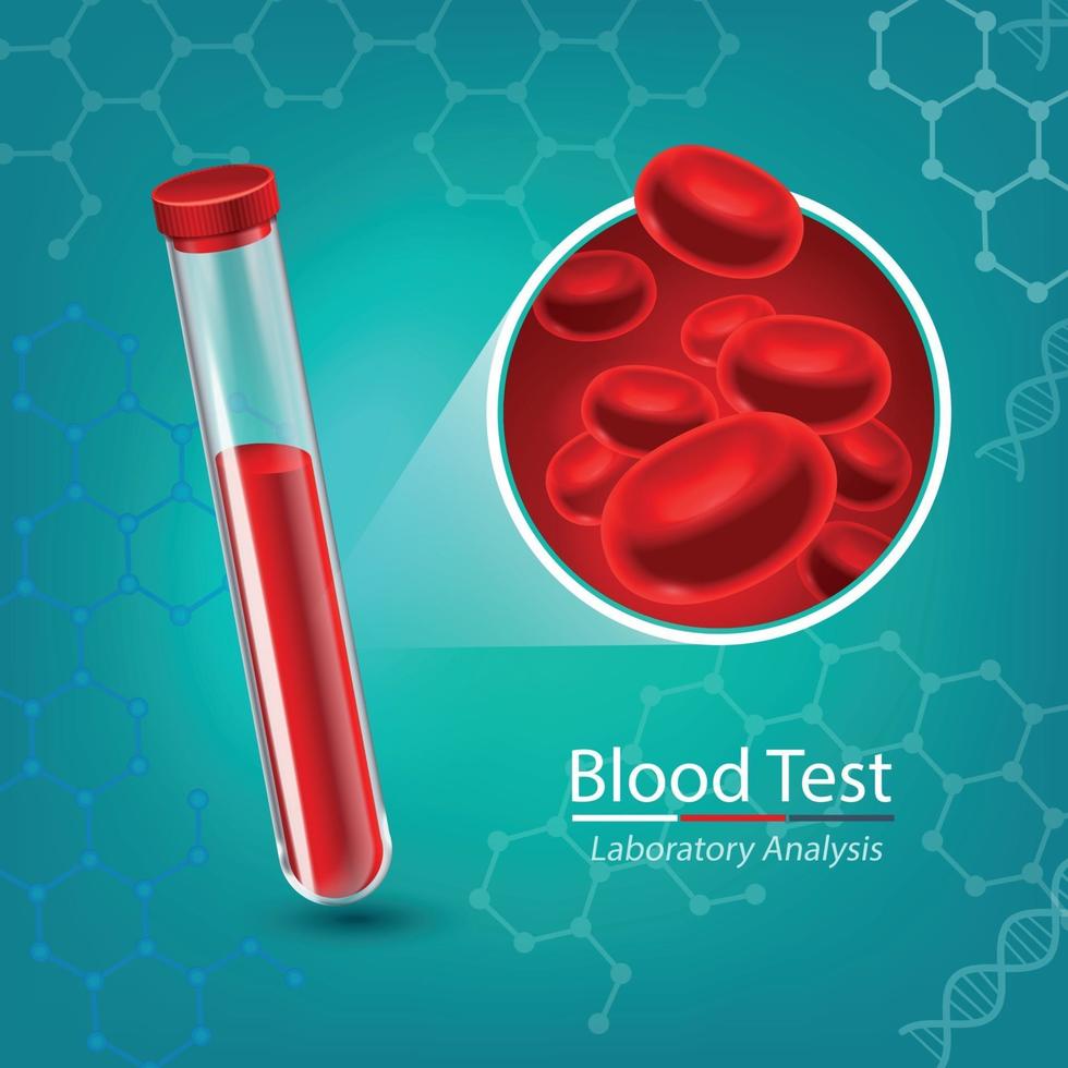 Blood Test Composition Vector Illustration