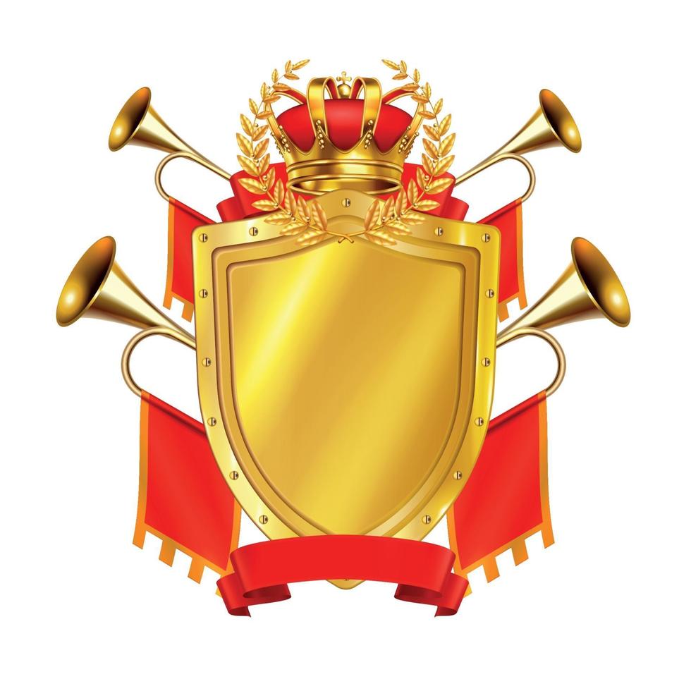 Heraldic Realistic Design Concept Vector Illustration
