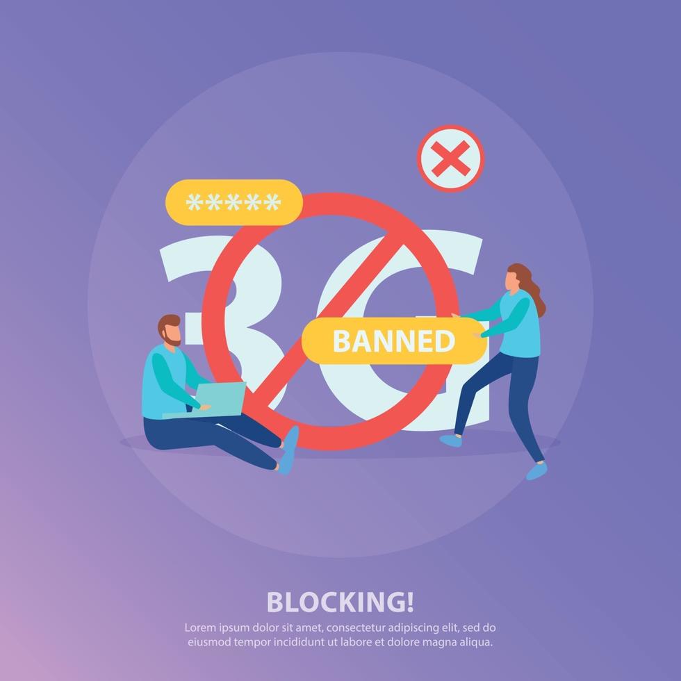 Internet Blocking Background Vector Illustration