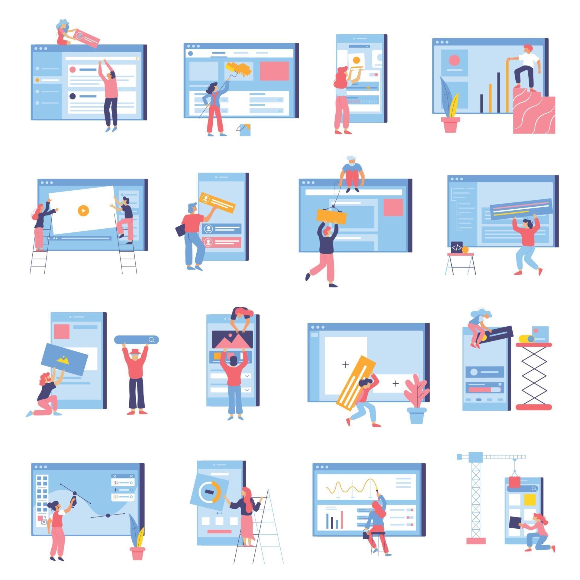 Web Development Icons Set Vector Illustration 2951293 Vector Art at ...