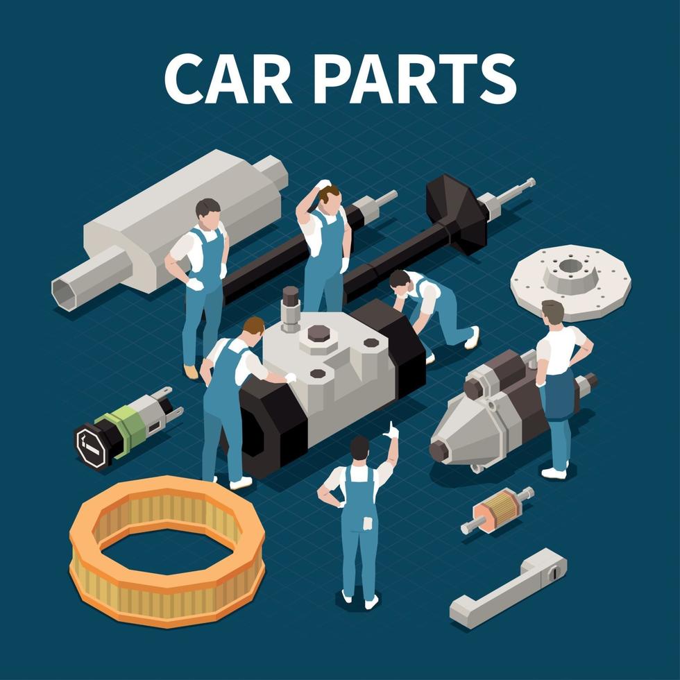 Car Parts Concept Vector Illustration