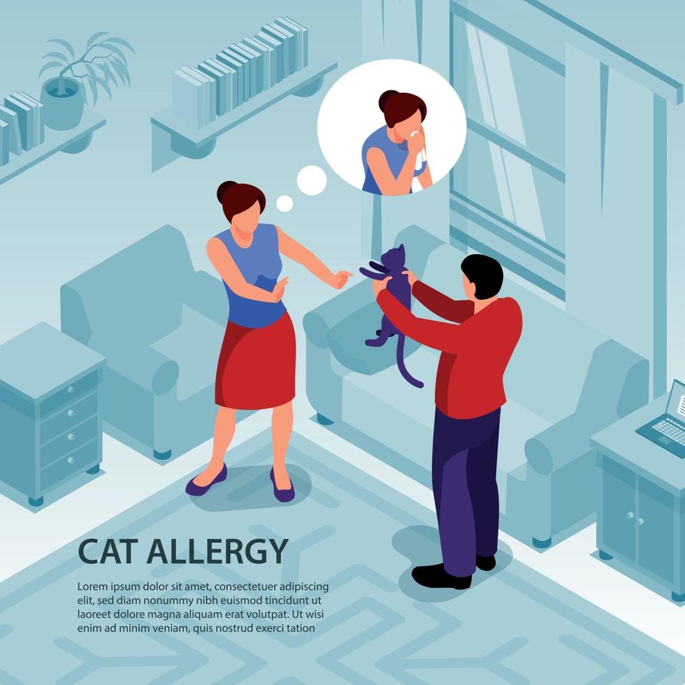 Isometric Allergy Illustration Vector Illustration