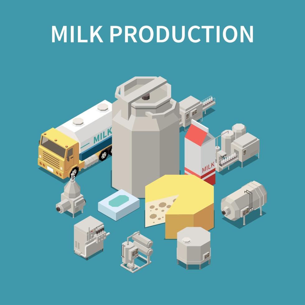 Dairy Production Concept Vector Illustration