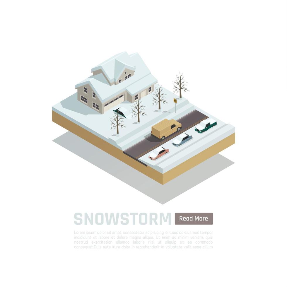 Isometric Colored Natural Disaster Composition Vector Illustration