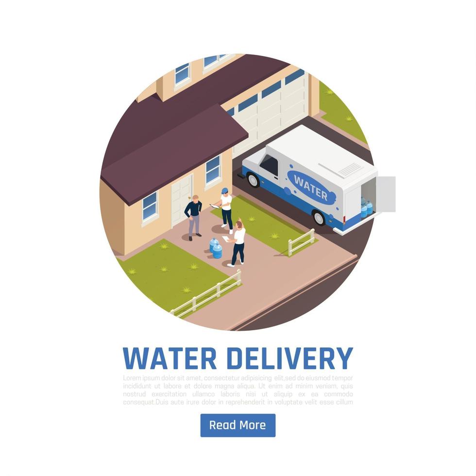 Home Water Delivery Background Vector Illustration