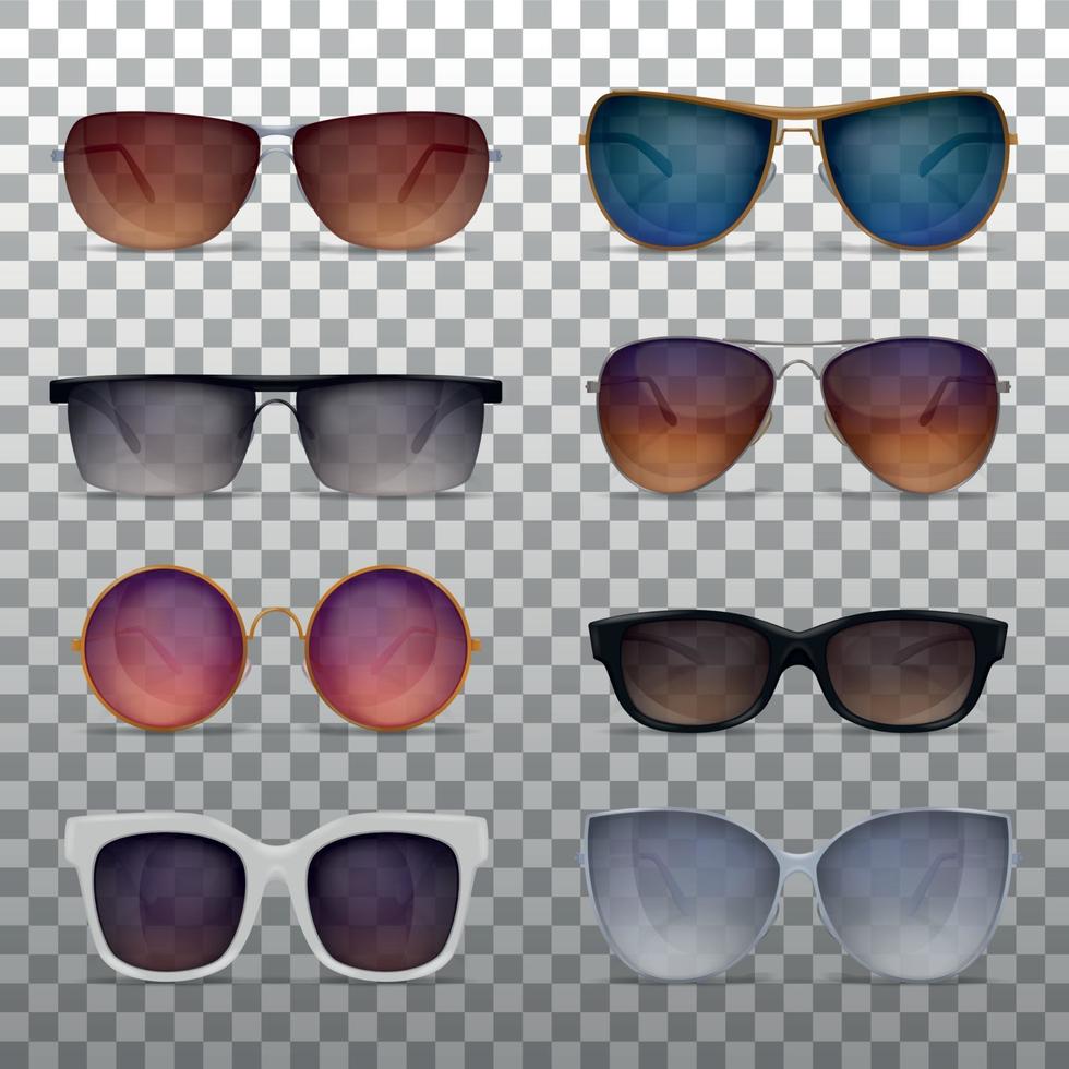 Realistic Sunglasses Set Vector Illustration