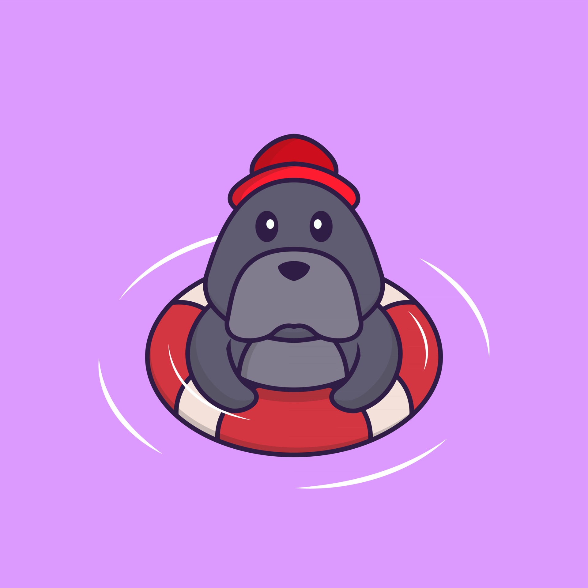 Cute dog is Swimming with a buoy. 2951847 Vector Art at Vecteezy