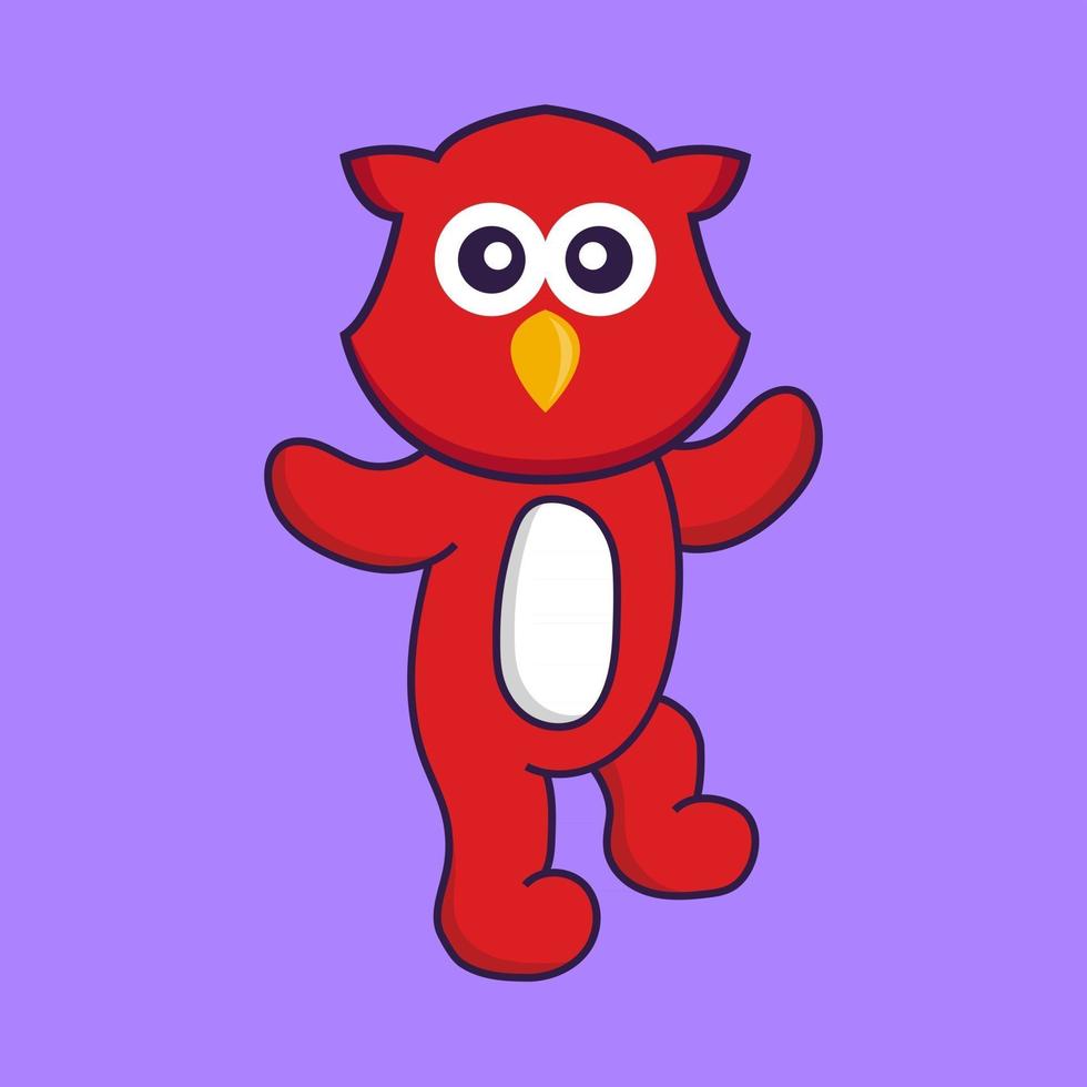 Cute bird is dancing. vector