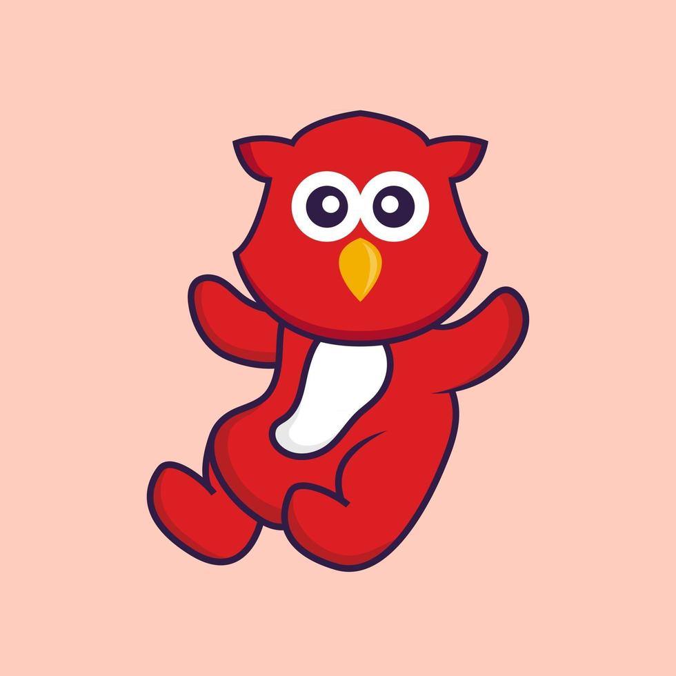 Cute bird is flying. vector