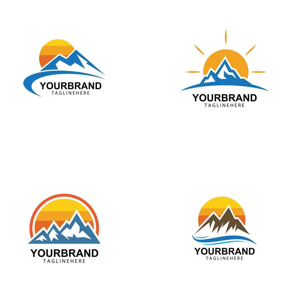 Mountain sun logo design concept template vector 2952318 Vector Art at ...