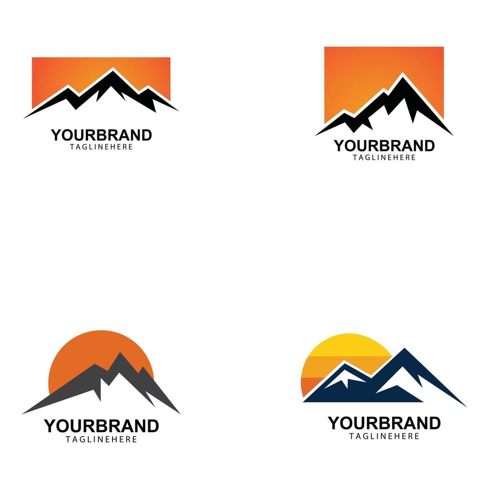 Mountain sun logo design concept template vector 2952330 Vector Art at ...