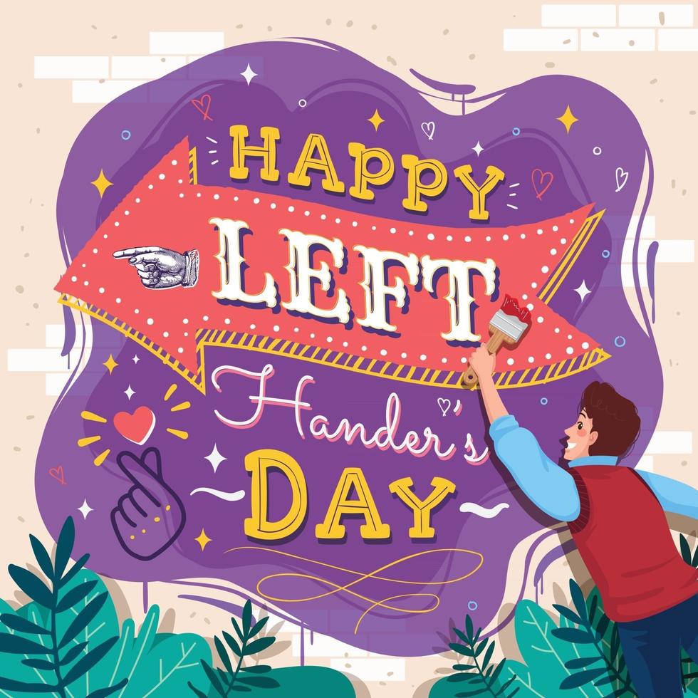 Happy Left Handers Day Concept vector