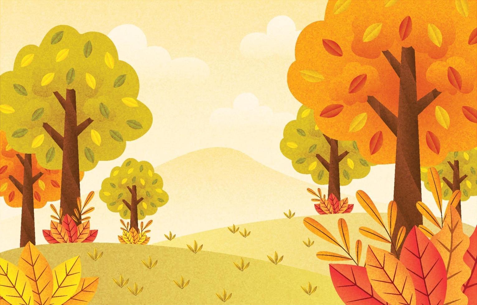 paisaje de la temporada de otoño vector