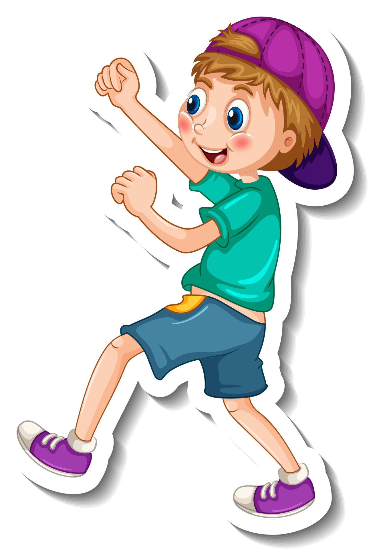 Sticker template with a boy cartoon character isolated 2952887 Vector ...