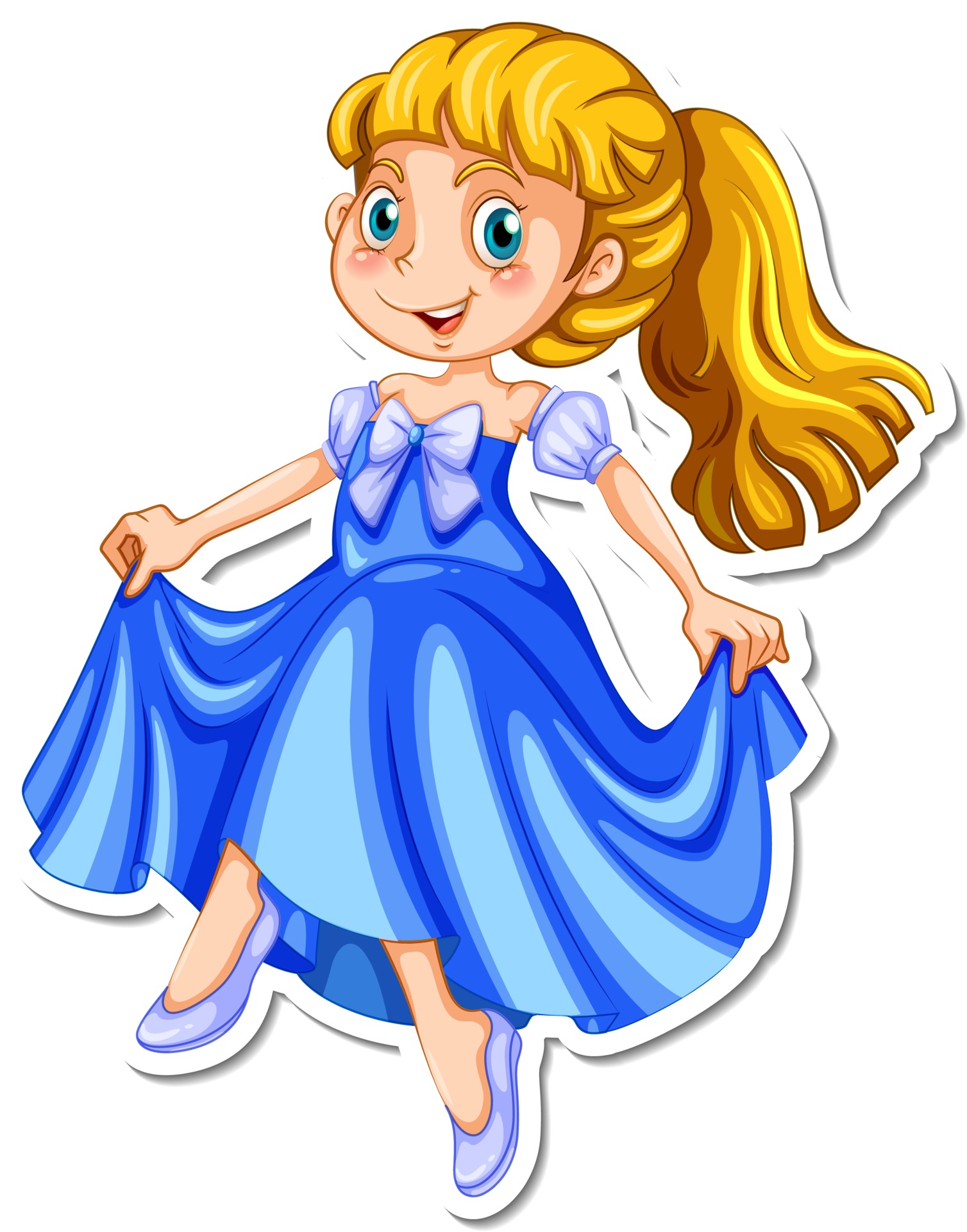 Beautiful princess cartoon character sticker 2952908 Vector Art at Vecteezy