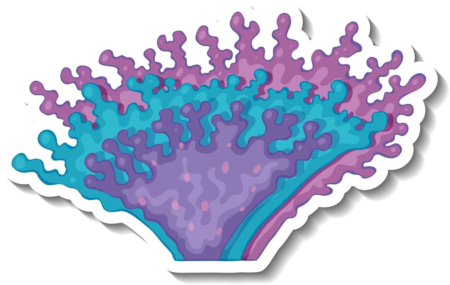 una plantilla de pegatina con elemento de mar de coral aislado vector