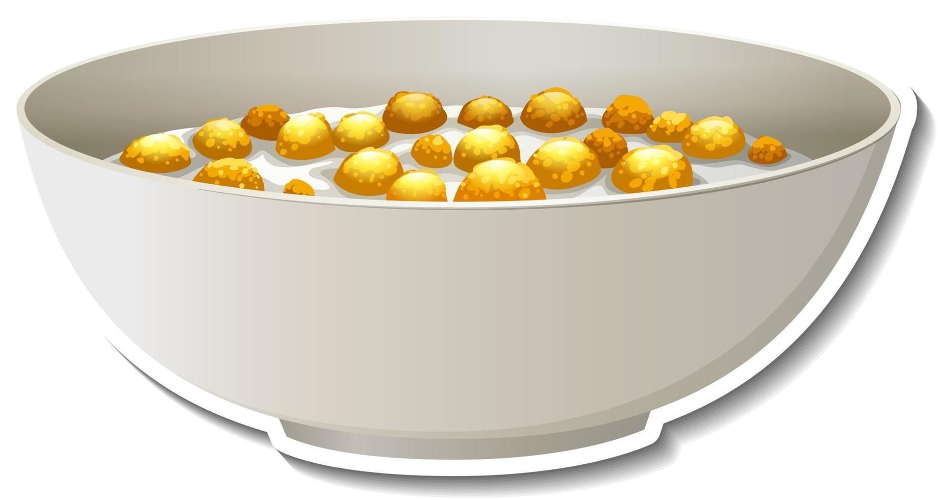 A bowl of cereal sticker on white background vector
