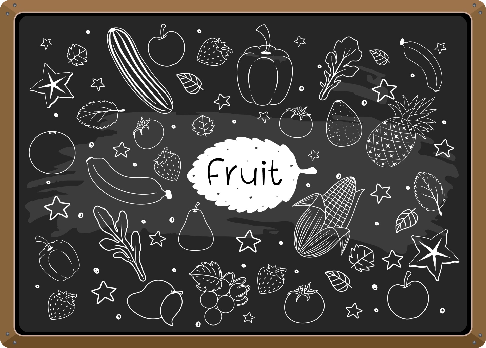 Hand drawn fruit element on chalkboard 2953006 Vector Art at Vecteezy
