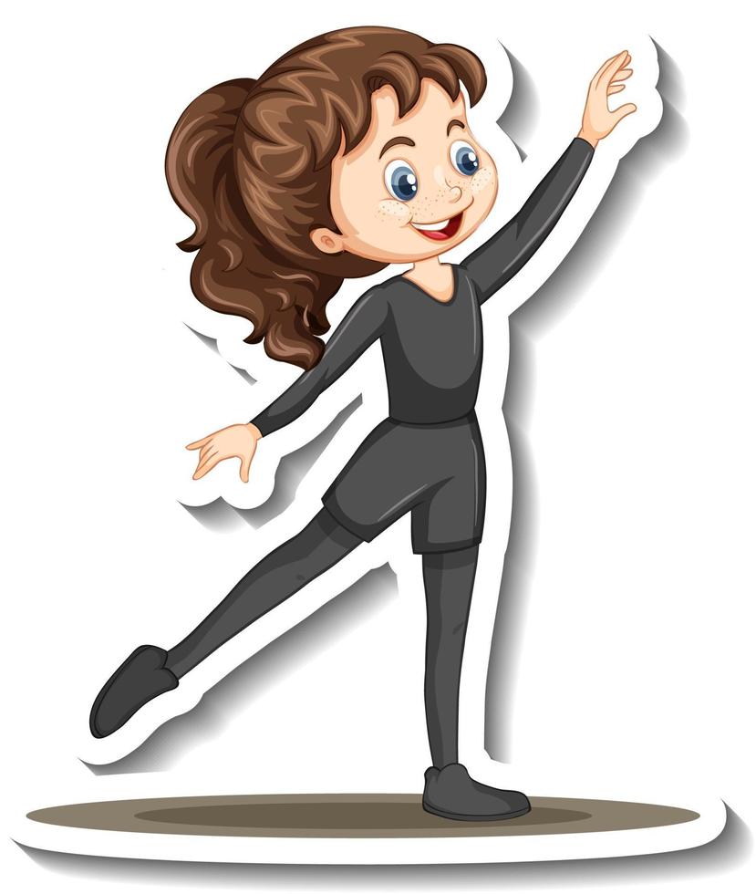 pegatina de personaje de dibujos animados con una niña bailando ballet  2953053 Vector en Vecteezy