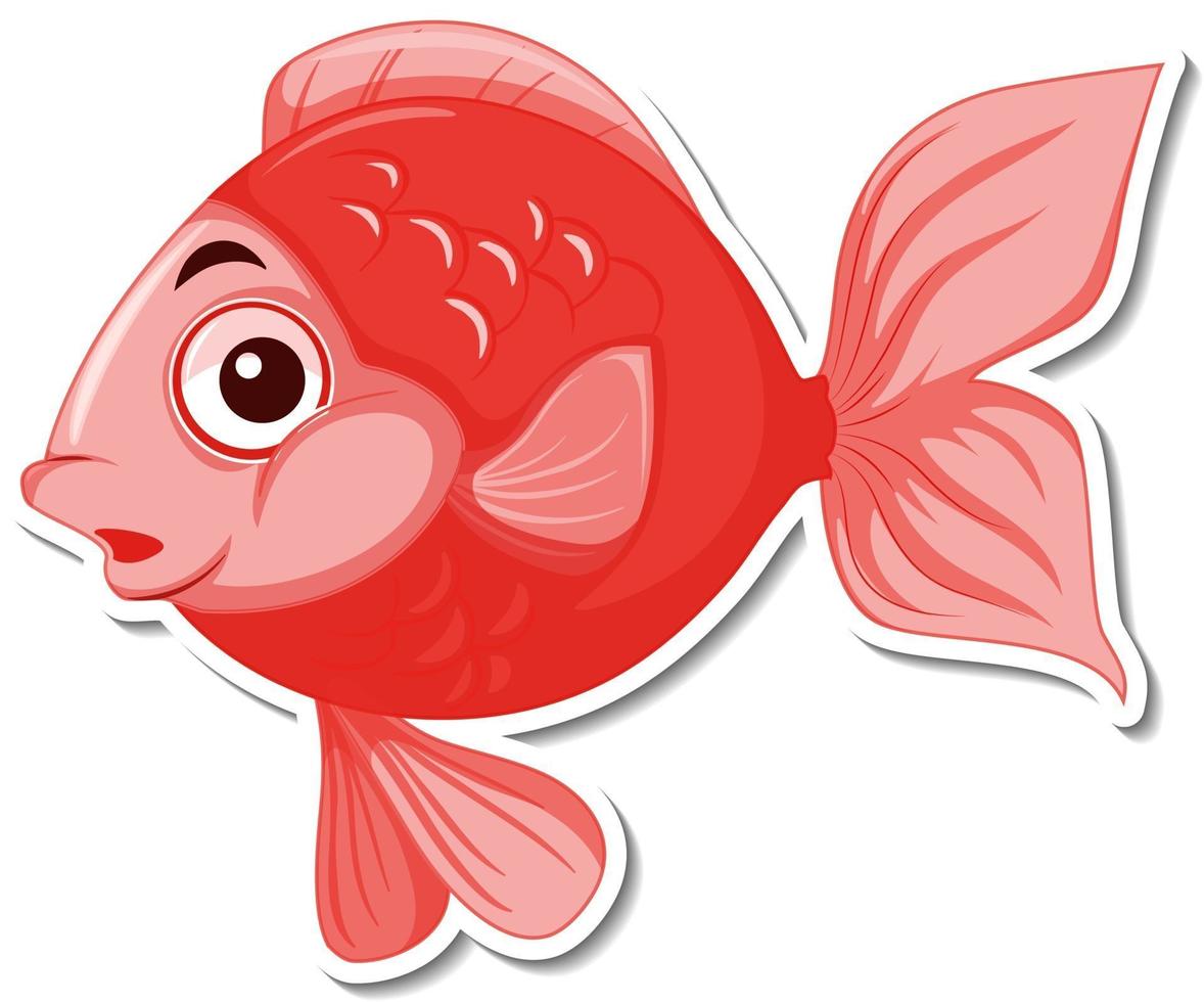 etiqueta engomada linda de la historieta del animal marino de los pescados vector