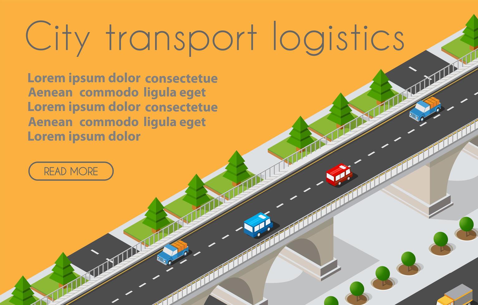 logística de transporte ciudad isométrica 3d ilustrada vector