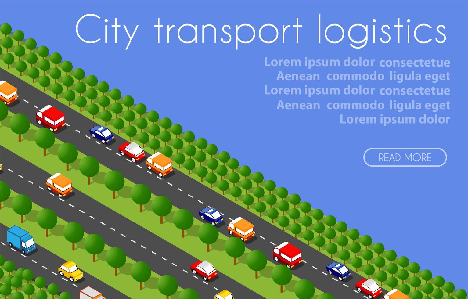 Transport Logistics 3D Isometric City illustrated vector