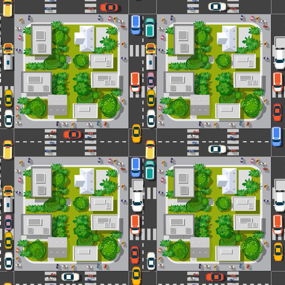 la vista superior es un mapa del distrito de la ciudad vector