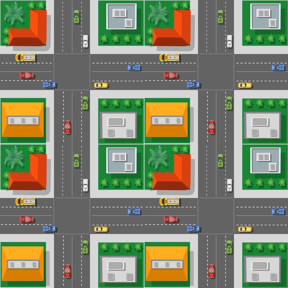 la vista superior del tráfico, transporte, transporte es un mapa vector