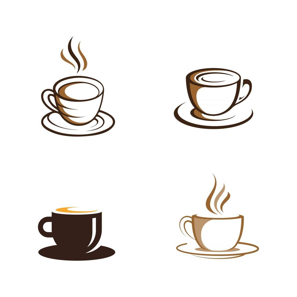 Plantilla de ilustración de vector de icono de logotipo de café