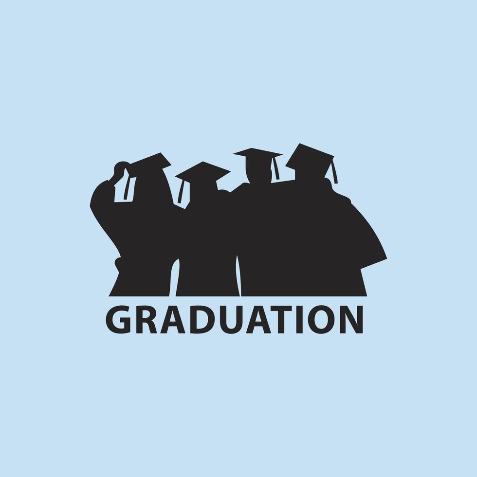 Graduation silhouette template design. vector icon illustration.