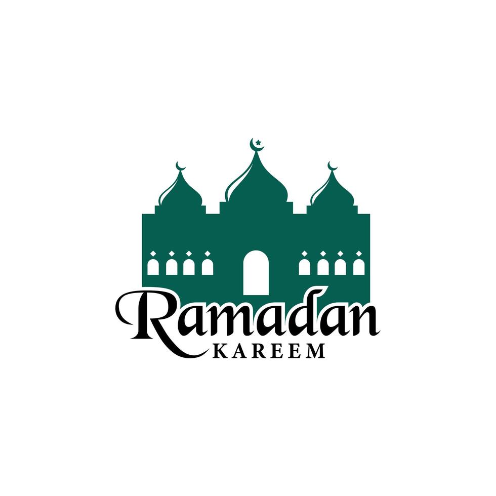 Ilustración de vector de diseño de logotipo de Ramadán, Ramadán Kareem