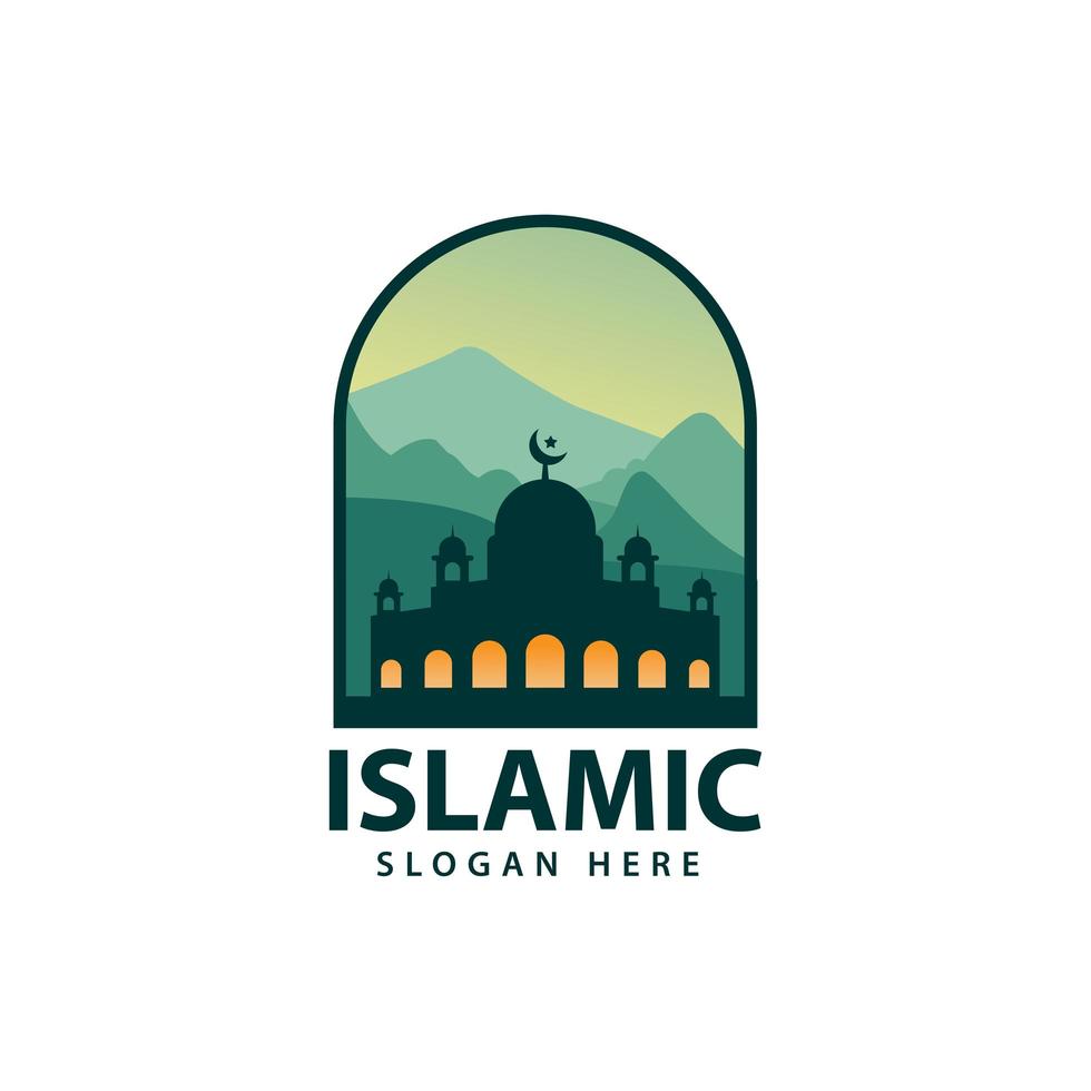 Islamic logo design vector, template icon illustration. vector