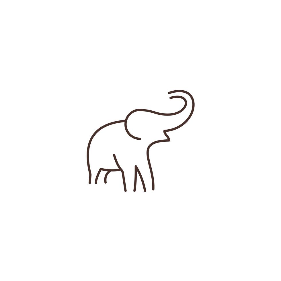Elephant line logo template. design vector icon.