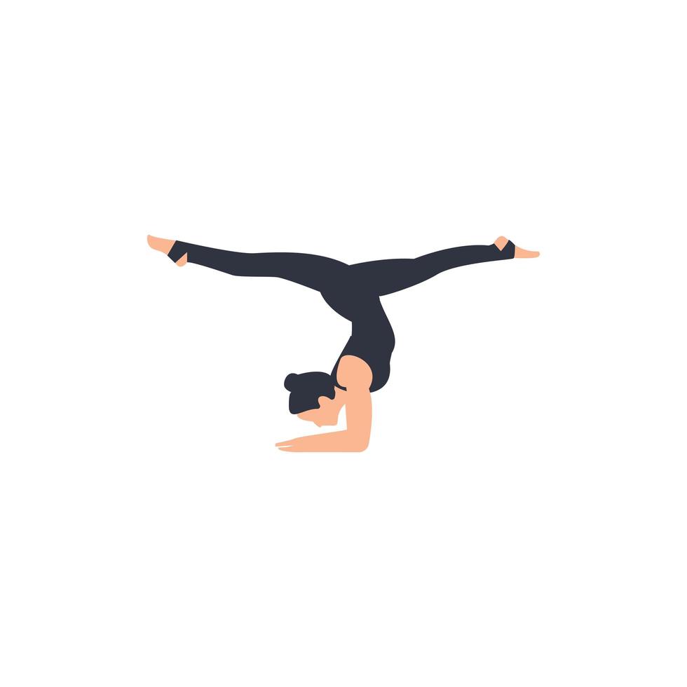 Female yoga. Vector illustration of beautiful cartoon woman.