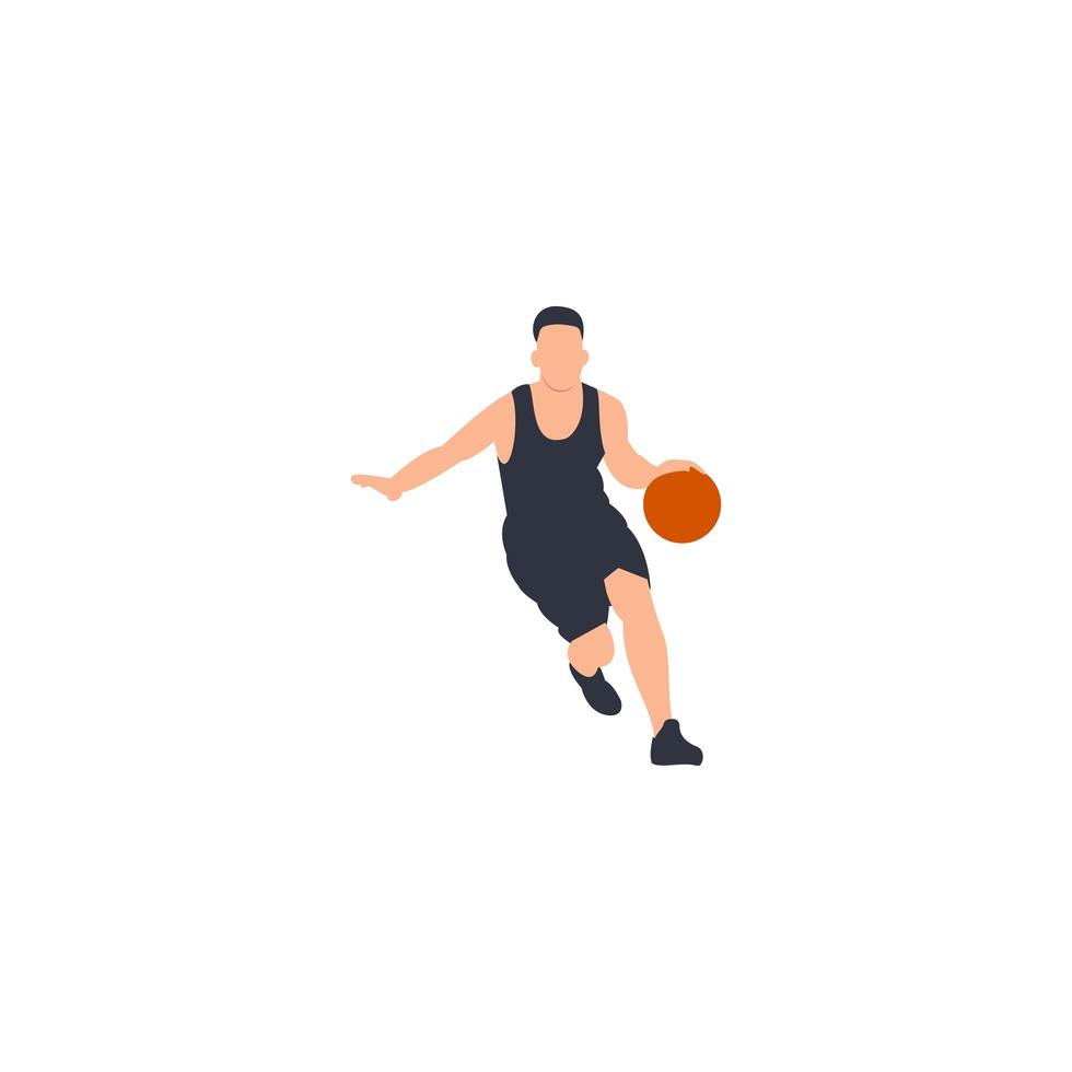 jugador de baloncesto de diseño plano, ilustración de icono de vector de deportes.