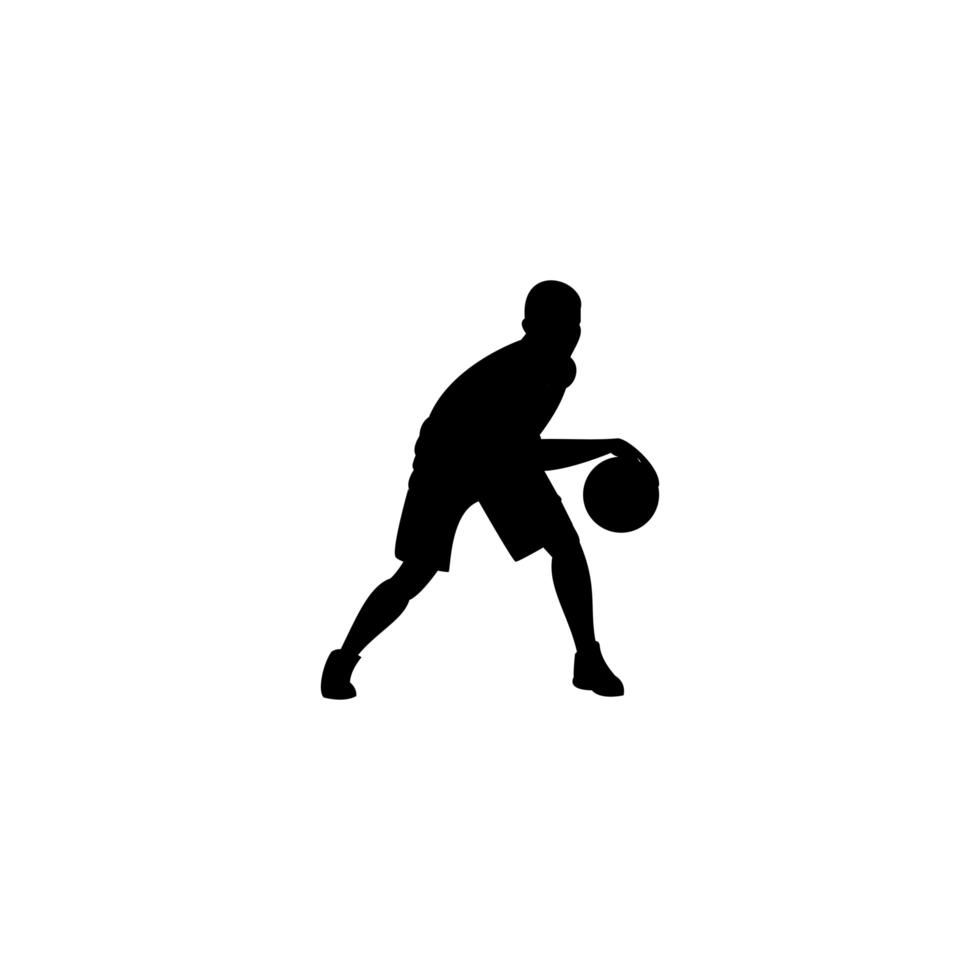 silhouette design basketball player, sports vector icon illustration.