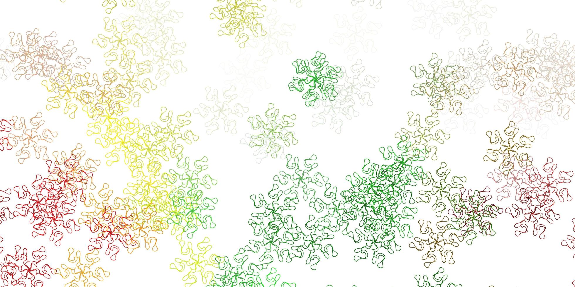 Light green, red vector natural artwork with flowers.