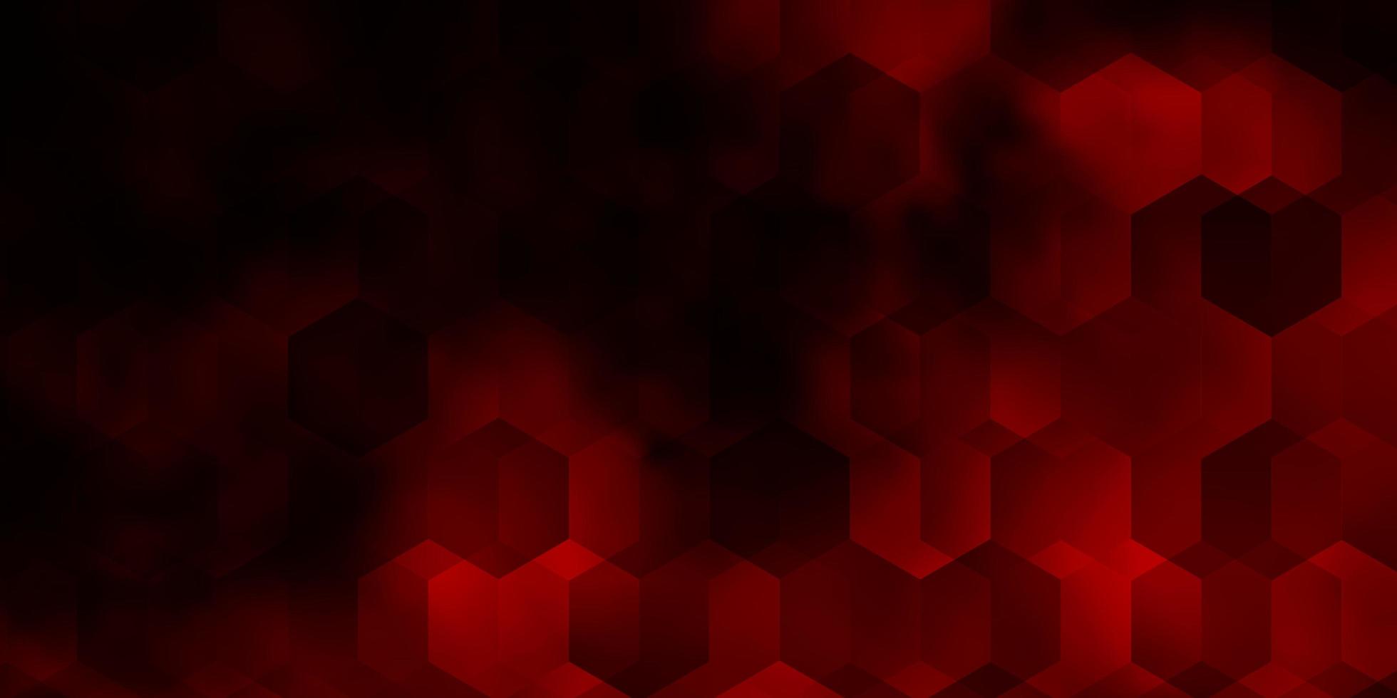 Dark Red vector pattern with colorful hexagons.