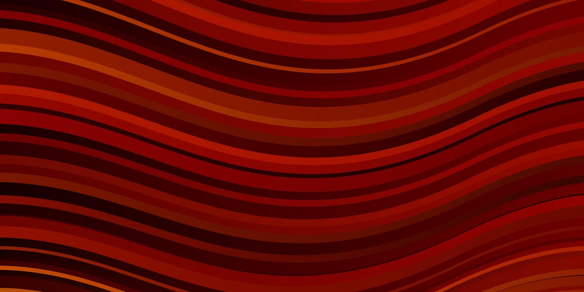 Dark Red vector background with curved lines.