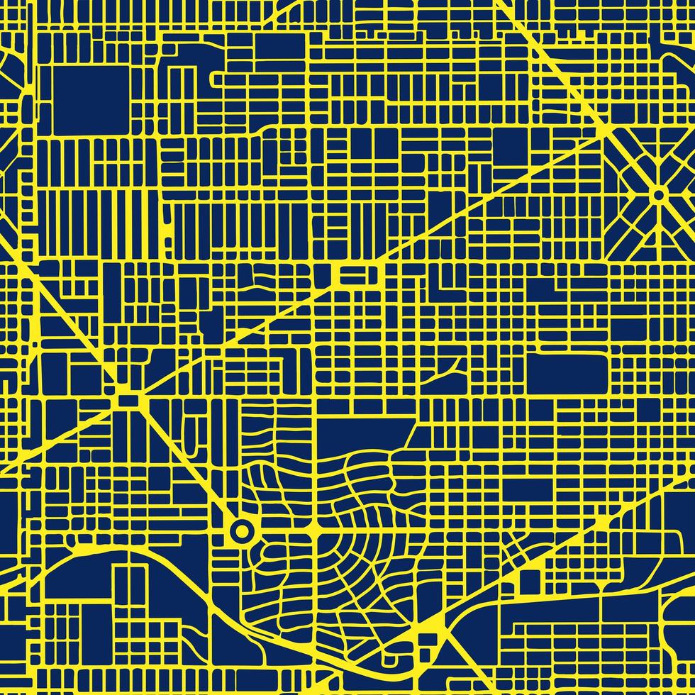 la noche, neón, mapa púrpura de la ciudad es una perfecta vector