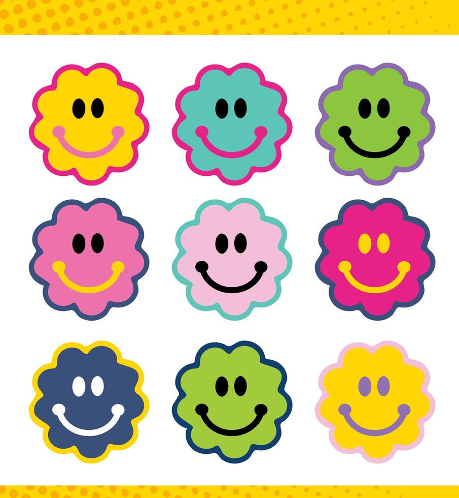 A set of face faces smiles avatar icons vector