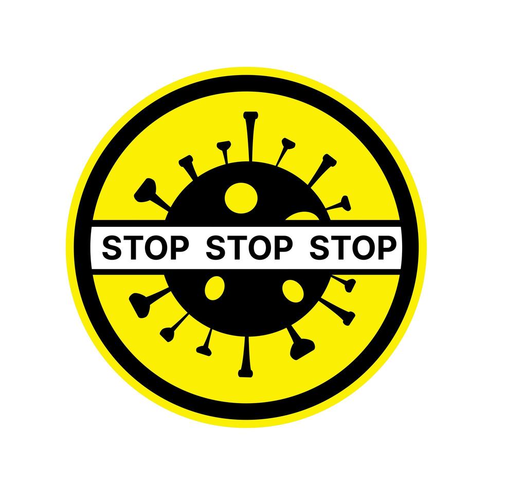 Virus epidemic stop sign symbol illustration vector