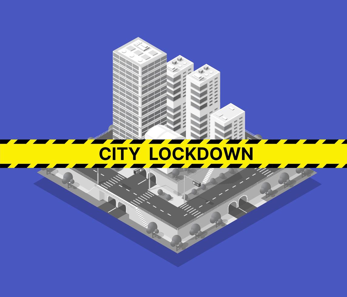 The blocked lockdown city is banned from vector