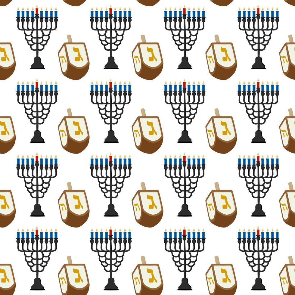 Illustration on theme big colored pattern menorah vector