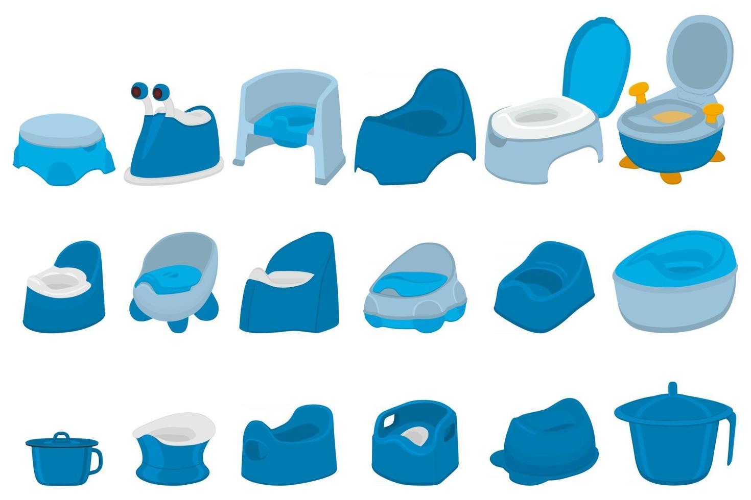Illustration on theme kit plastic baby pots with comfortable handle vector