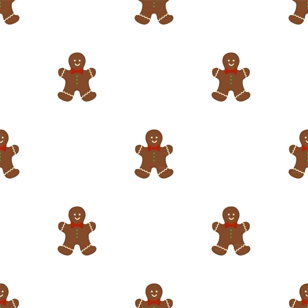Big set identical gingerbread man, kit colorful pastry cookie vector