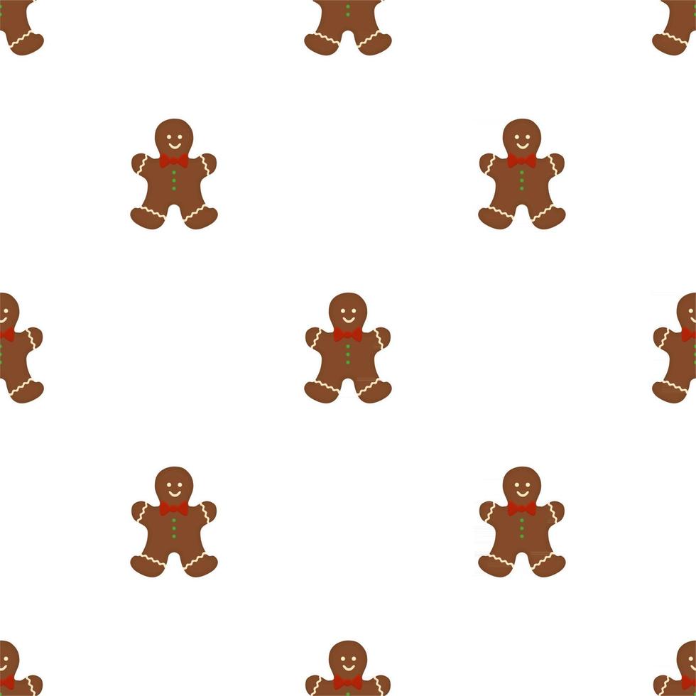 Big set identical gingerbread man, kit colorful pastry cookie vector