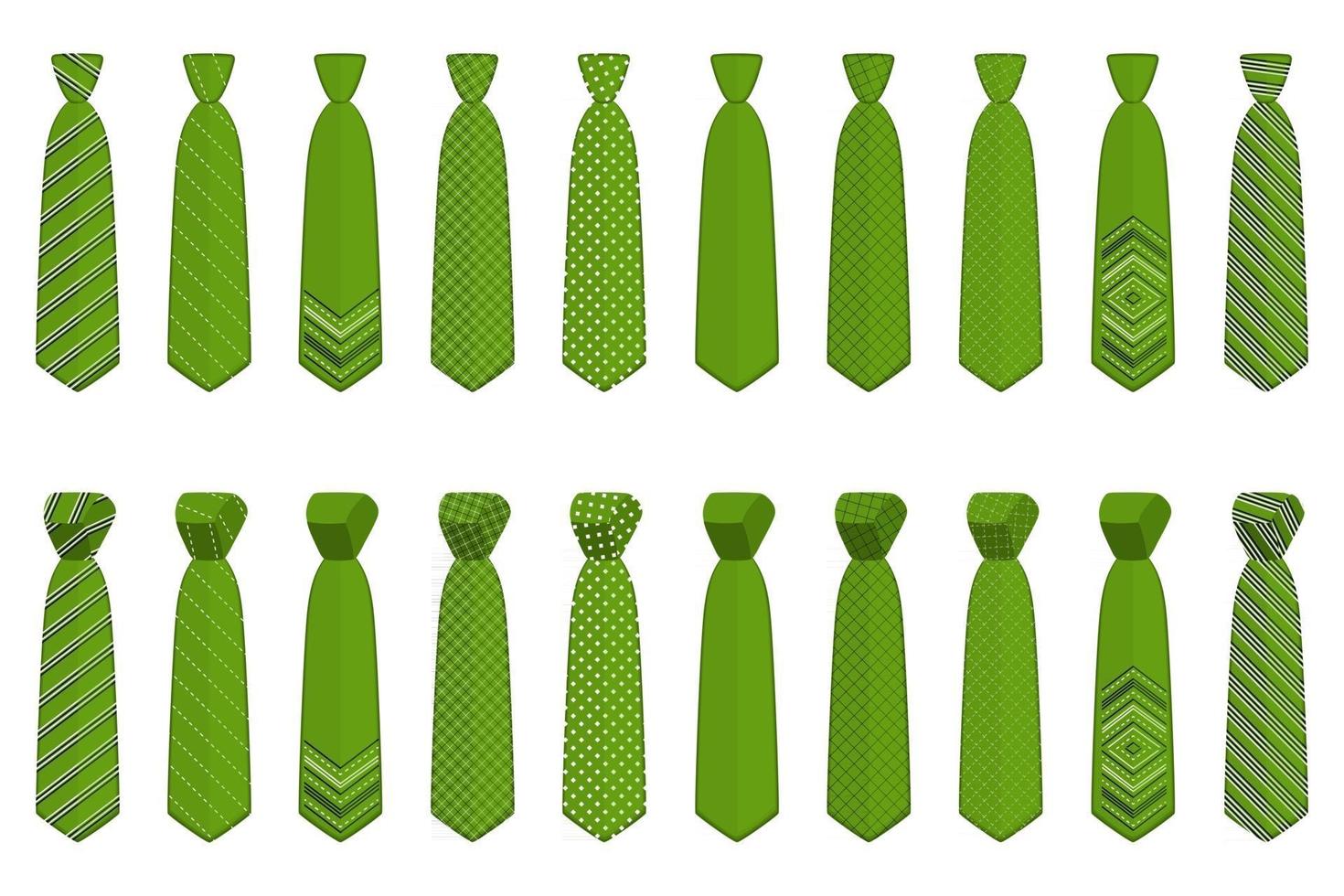 big set ties different types, neckties various size vector